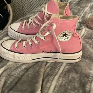 Pink Platform Hightop Converse Size 9